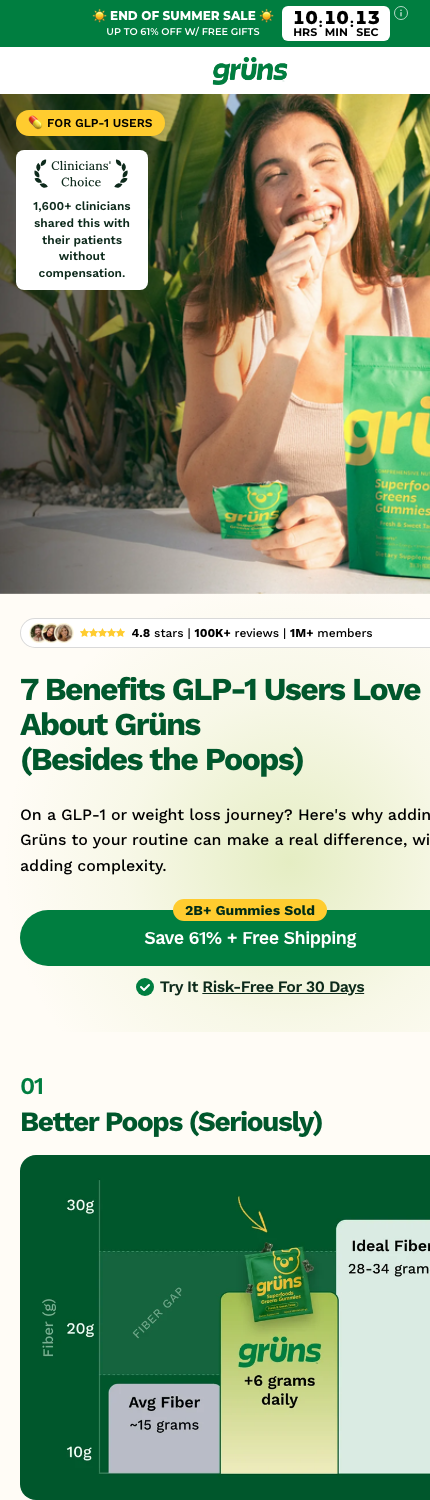 Grüns landing page for GLP-1 users